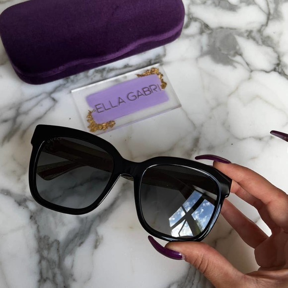 NEW Gucci GG0034SN Glitter Arm Black Sunglasses main image 8